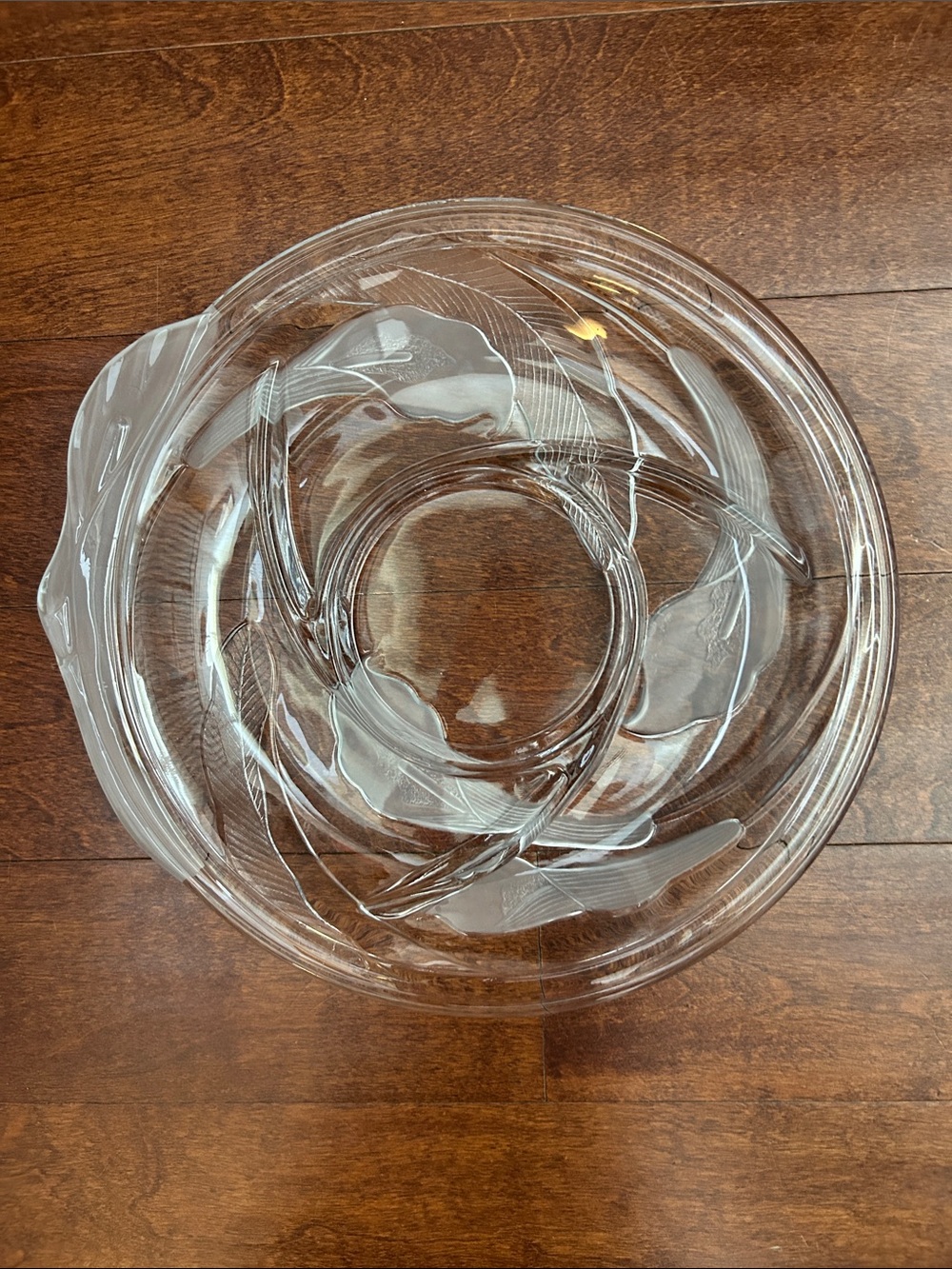 Vintage Calla Lily Divided Serving Platter, Frosted and Clear Glass Combo,